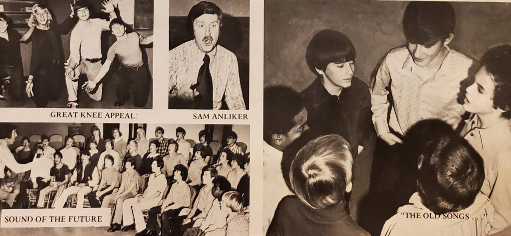 Collage of photos featuring Bloomington HS Barbershoppers