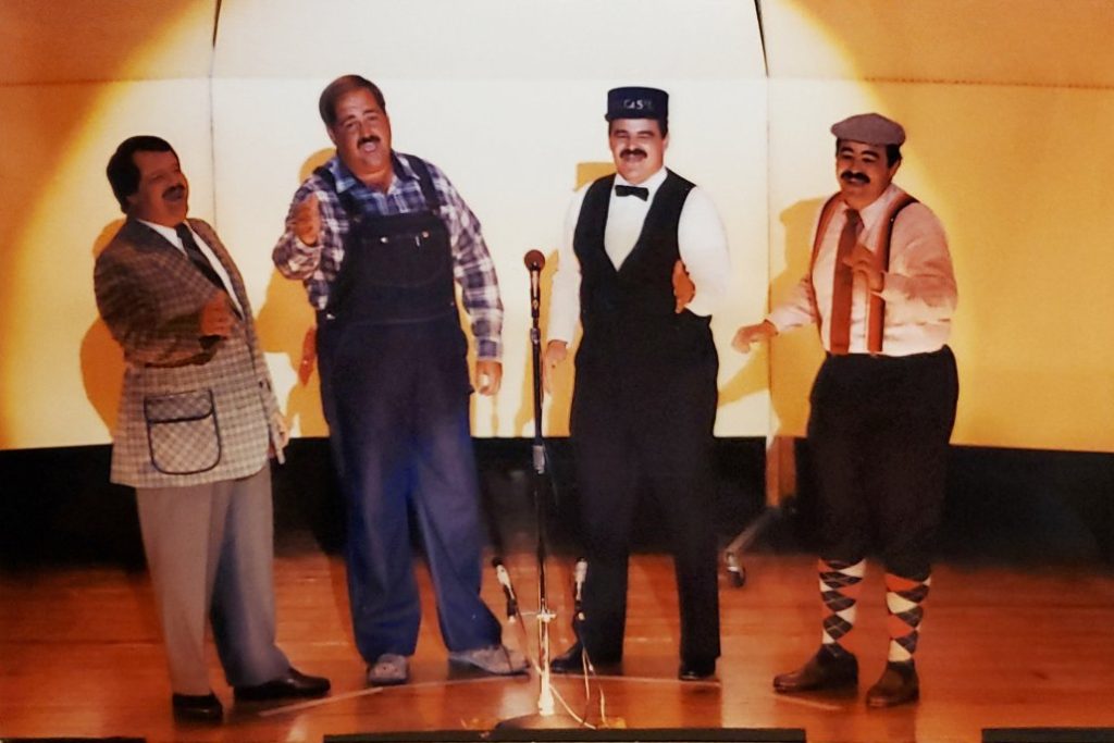 The Brooks Brothers in 1989 – From L to R: Scott Brooks (tenor), Mike Brooks (lead), Dave Brooks (bass) and Doug Brooks (bari)