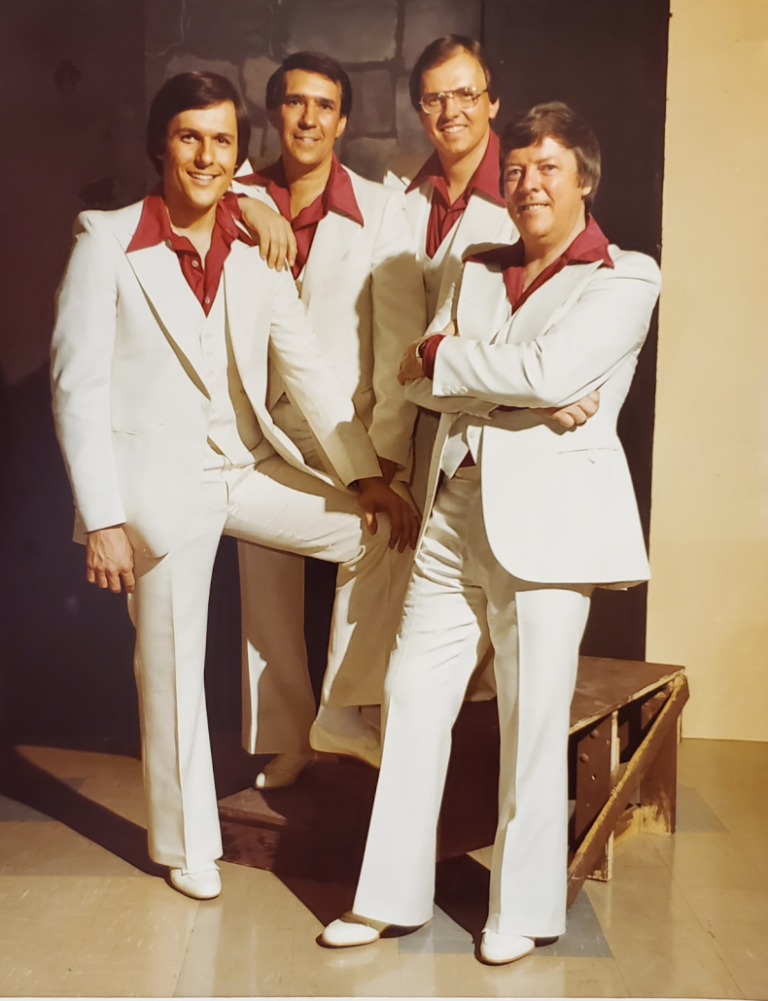 The 1979 District Champions – Chicago News – from L to R: Greg Wright (baritone), Tom Felgen (bass), Butch Koth (lead), Ray Henders (tenor)