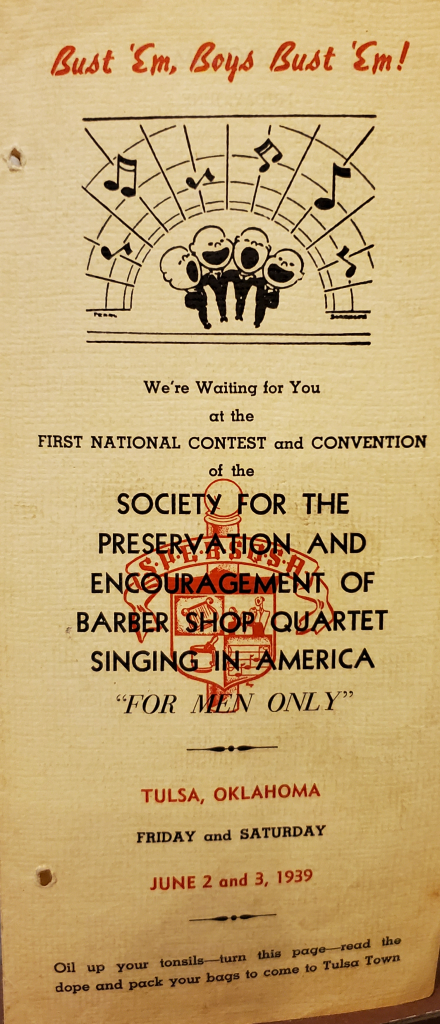 First Invitation to SPEBSQSA