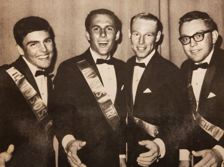 The Sundowners after winning the district in the fall of 1965. (L to R – Larry Wright, Greg Wright, Dave Brady, Doug Miller)